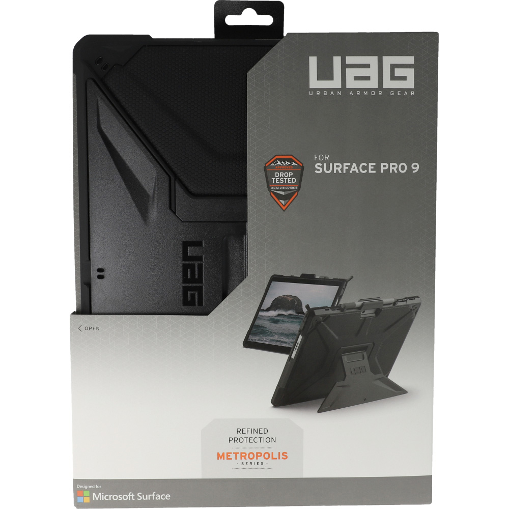 Etui pancerne Urban Armor Gear Metropolis dla Microsoft Surface Pro 11 / Pro 10 / Pro 9, czarne.